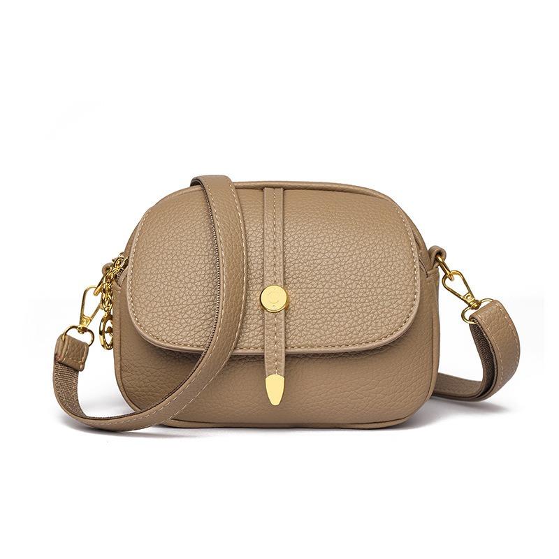 

Lychee pattern simple shoulder bag women versatile niche popular messenger bag temperament commuter small square bag