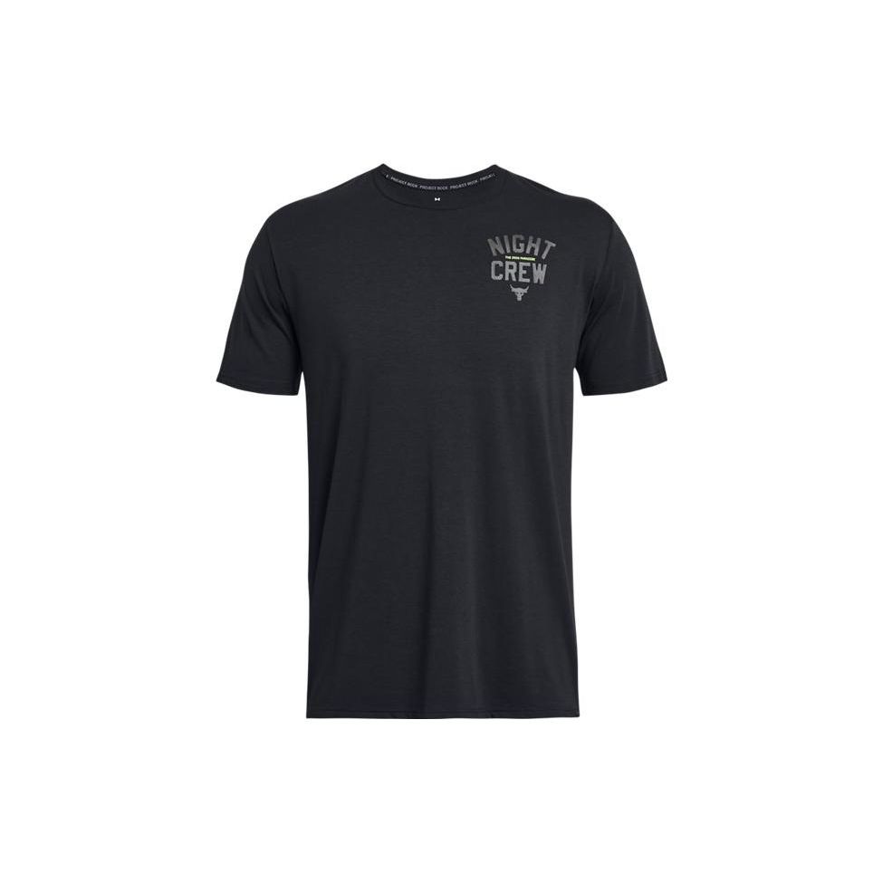 Under Armour Johnson Series Night Letter Print Crew Neck Sports T-Shirt Men Tops Black 1379751-001
