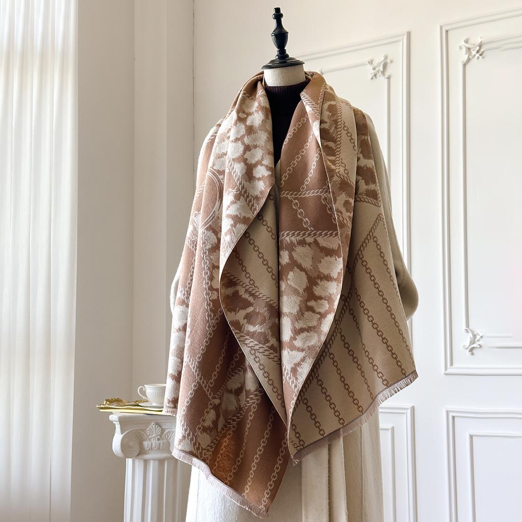 Luxury Faux Cashmere Scarf For Women Autumn Winter  Warm Pashmina Blanket Poncho Fashion Print Thick Shawl