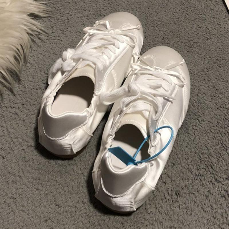 Fashion High Quality Satin Lace-up Flats Women Silver Gray Bow Round Toe Sneakers Comfortable Lightweight Non-slip Zapatillas De Mujer