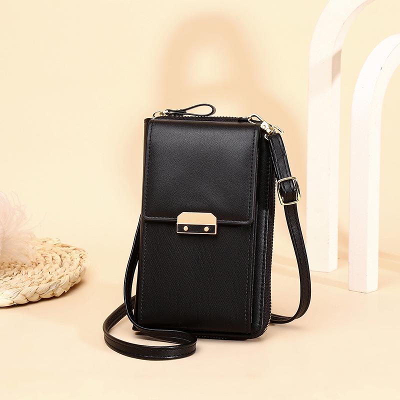 2025 Trendy Korean Style Women's Crossbody Bag – Simple Lock Design & Mobile Phone Holder