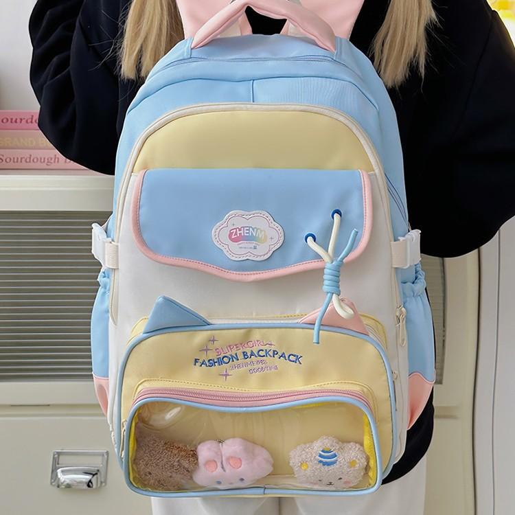 Schoolbag Japanese cute backpack small fresh junior high school student large capacity schoolbag high school student backpack college girl pain bag