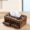 Cutie de depozitare multifuncțională din lemn masiv, retro, pentru sufragerie, masă de cafea, tavă pentru desktop, creativă, pentru uz casnic, cutie de depozitare pentru șervețele goale