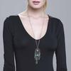 Boho Dreamcatcher Feather Turkis Tassel Chain Charm Halskjede kvinner smykker