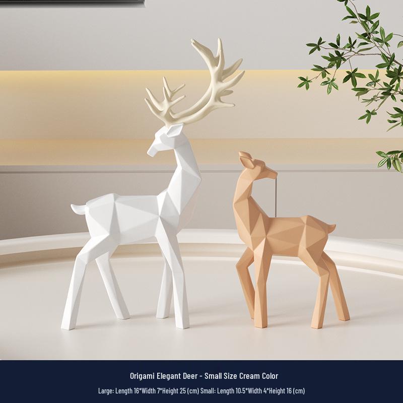 Hirsch Origami Ornament: Elegante Kunstdekoration für Wohnzimmer oder Weinschrank