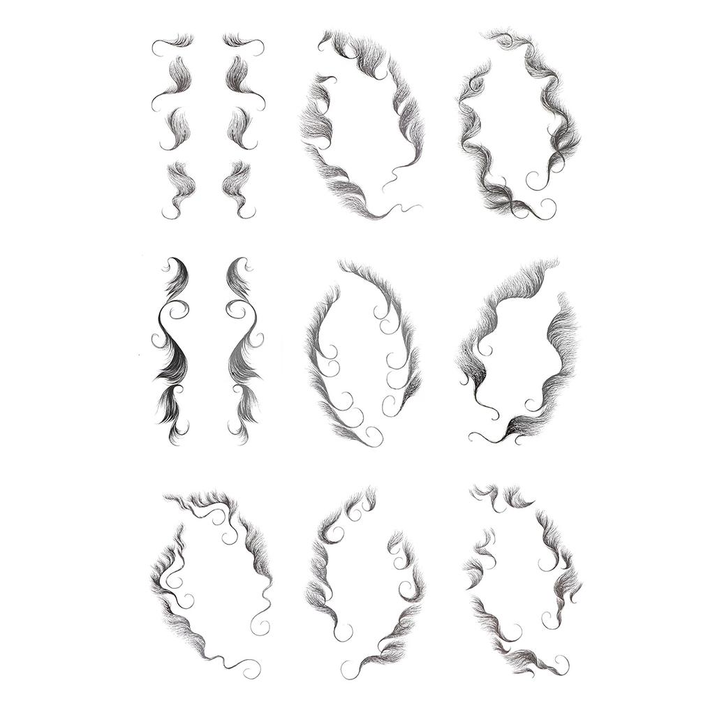 Adesivo Tatuagem de Cabelo Salão de Cabelo DIY Penteado Adesivos de Cabelo Adesivo Linha Capilar Falsa Conjunto de 9 peças