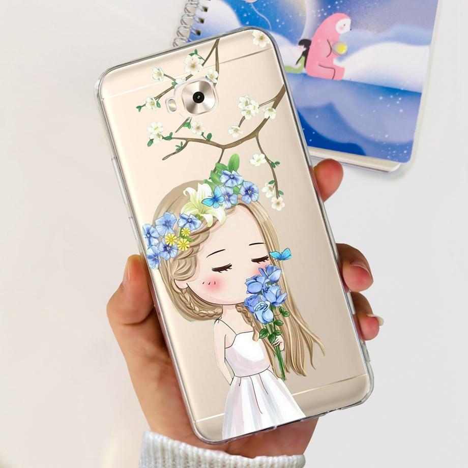 Soft TPU Slim Capa For ASUS ZENFONE ZOOM S ZE553KL Case ASUS ZENFONE 4 SELFIE ZD553KL Back Cover Transparent Cow Print Lion Etui