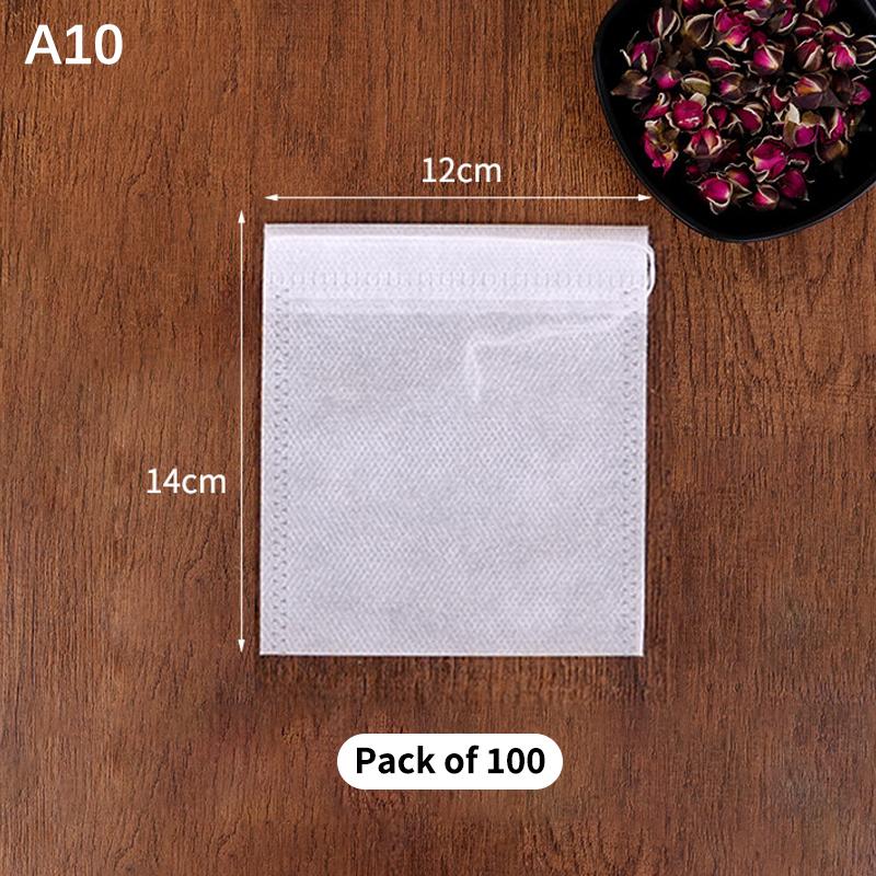 100Pcs Disposable Tea Bag Pouch Empty Non-Woven Fabric Drawstring Bag For Tea Infuser Spice Loose Coffee Seal Filter Mesh Bag