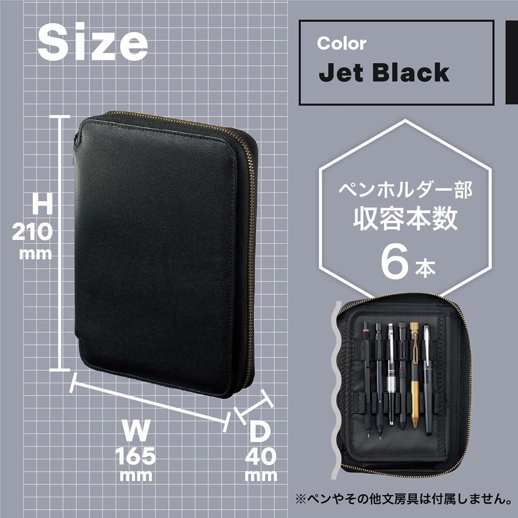 LIHIT LAB XCOA Stand Book Pencil Case, Jet Black, A3803-24