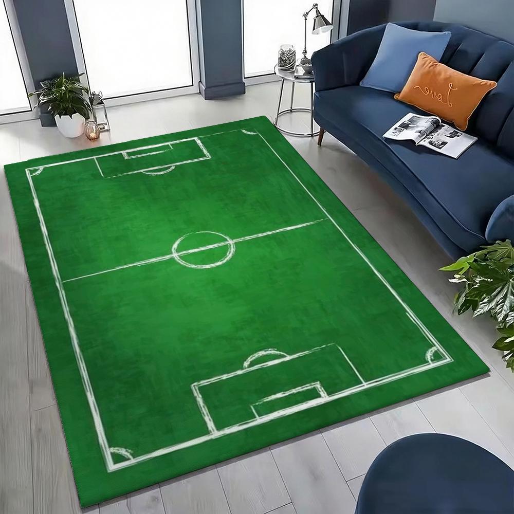 Green Soccer Field Indoor Rug Soft Nonslip Carpet For Living Room Play Area Hallway Home Party Decor Valentine'S Day Gift