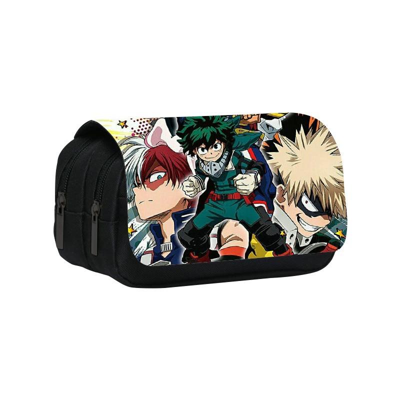 My Hero Academia Double Layer Pencil Case With Nylon Material For Students And Kids