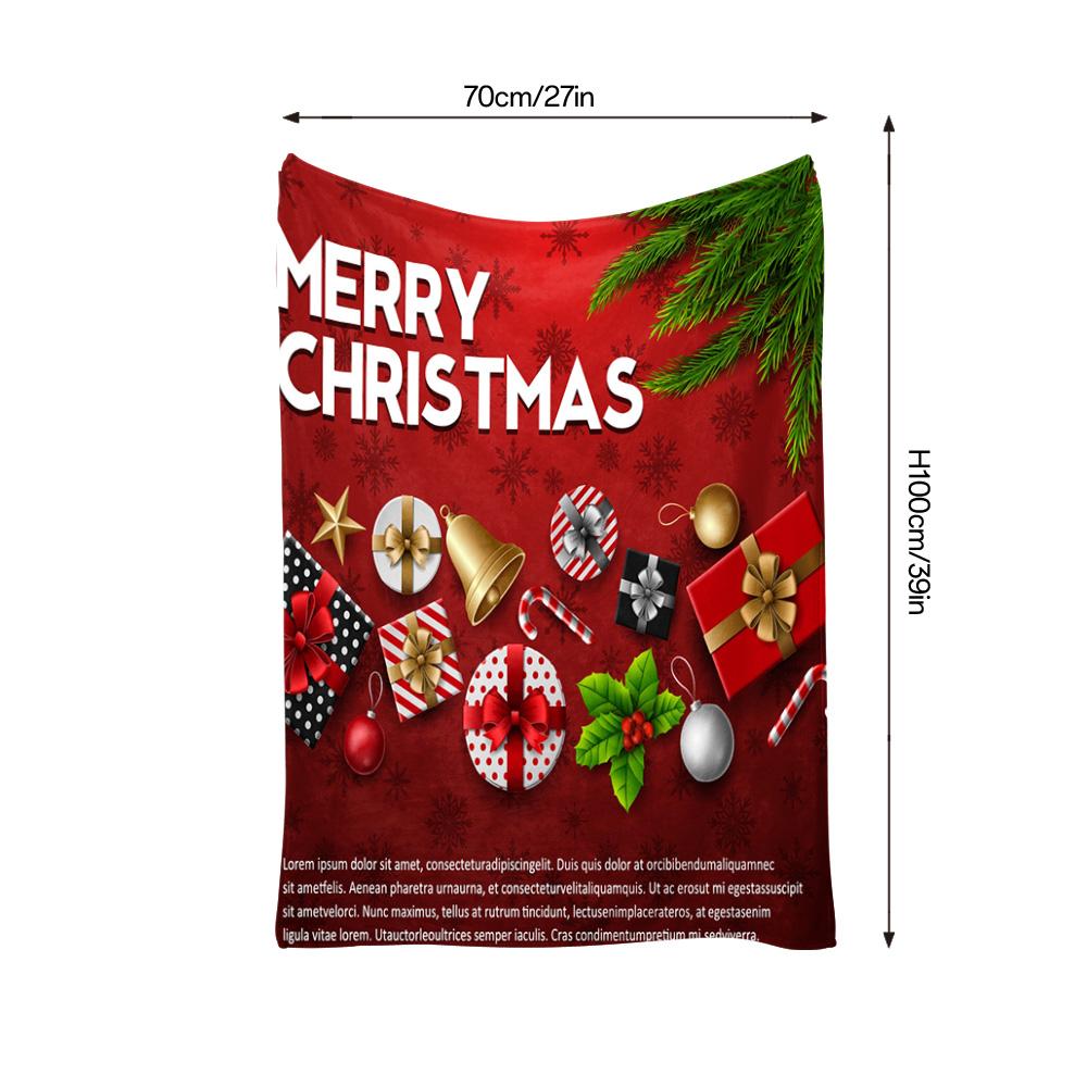 Festive Christmas Throw Blanket Cozy Reversible Holiday Flannel Blanket Soft Warm Decorative Couch Bedspread Gift