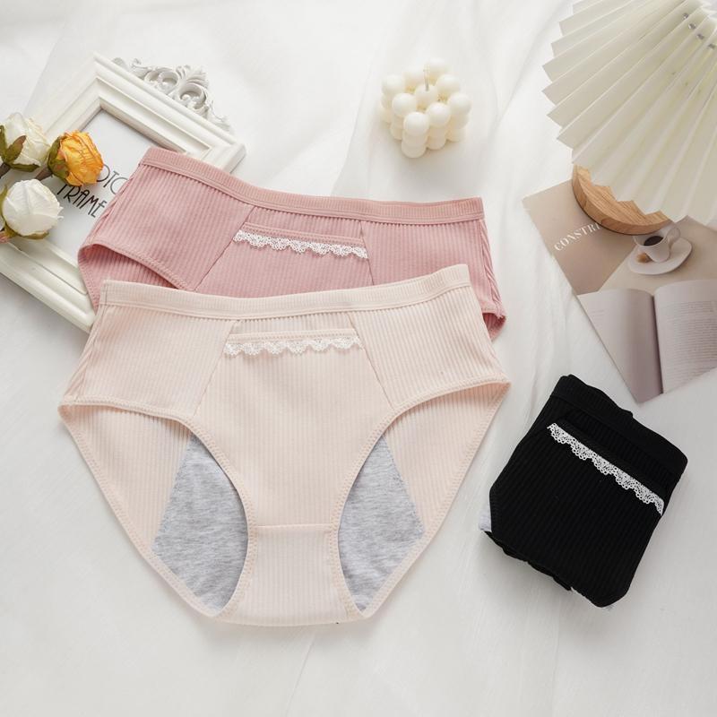 Women's Menstrual Leakage Prevention Menstrual Panties Cotton Plus Size with Pocket Trousers