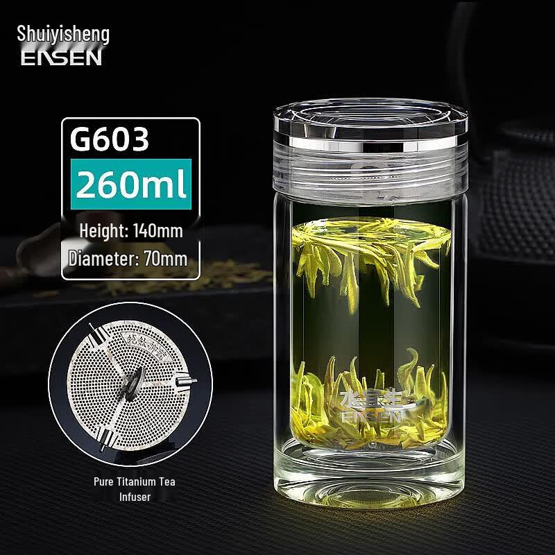 Shuiyisheng G603 Portable Anti-Scald Glass Tea Cup