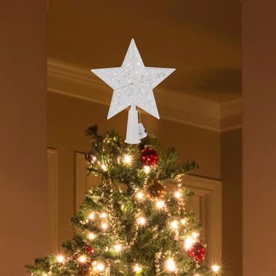 Christmas Tree Toppers Star Top 3 Modes Built In LED Lights Lighted