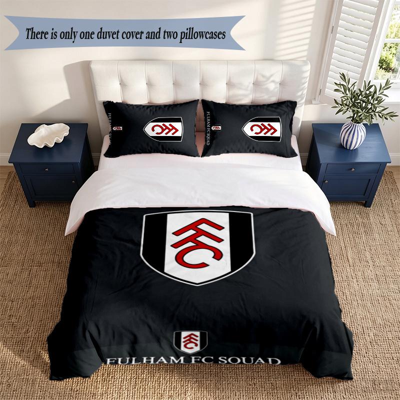 Fulham Fc (1) Duvet Cover Pillowcase 3 Piece Set Bedding Set 1 Duvet Cover with 2 Pillowcases for Bedroom Decor