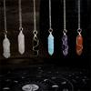 Healing Crystal Pendant Necklaces Pointed Stone Charm Necklace Spiritual Gemstones Pendants Jewelry for Women Girls