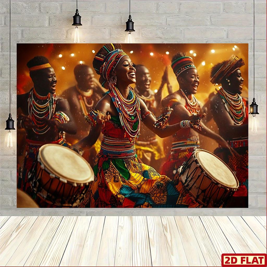 2D flat design 1-piece African-themed banner suitable for home decoration cultural events and birthdays
