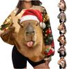 Women's Trendy Christmas Print Crewneck Sweatshirt Lightweight Casual Pullover Top