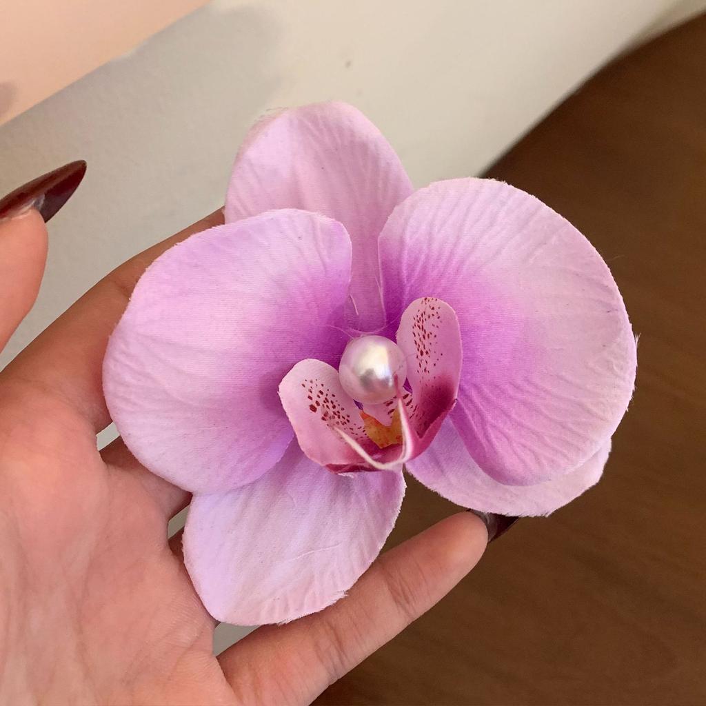 Cute Elegant Orchid Hair Clip For Woman Artificial Flower Hairpins Wedding Party Hair Accessories Gifts