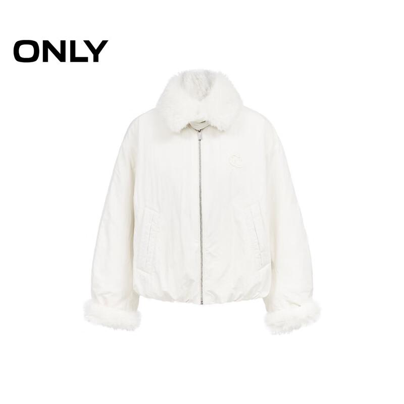 ONLY Women's Relaxed Fit Short Padded Jacket with Detachable Fur Collar