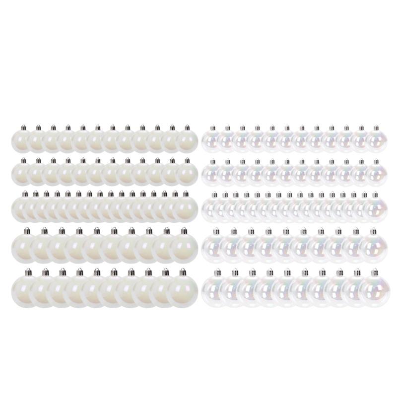 60PCS Colorful PVC Spheres Ornament Decorative Baubles Decoration Shatterproof Christmas Tree Orbs For Holiday Party