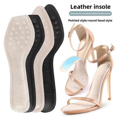 Leather Insole Thickened Latex Particle Massage Shock Absorption Full Pad High Heels Pointed Head Round Head Self-adhesive Anti-wear Insole