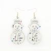 European & American PU Leather Hollowed-out Christmas Earrings