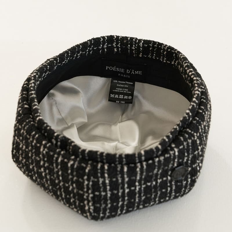 Poesiedame DOME BERET_tweed Black