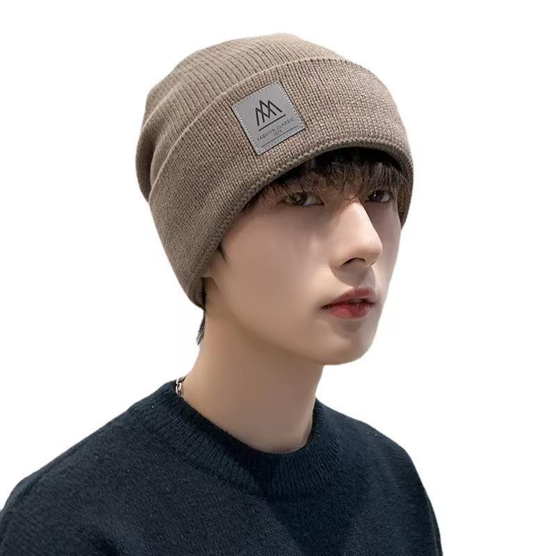 Hats Men's and Women's Winter Warm Wool Knitted Hats Trendy New Cotton Hats Cycling Velvet Men's Bag Heads Adult