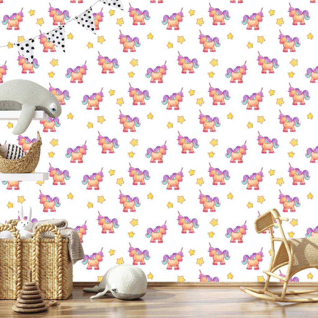 Unicorns and stars wallpaper for living room and bedroom 50x1000