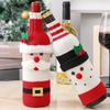 Christmas Santa Claus Wine Bottle Covers - Knitted Bottle Sleeves for Wine & Champagne, Festive Holiday Decor for Restaurant