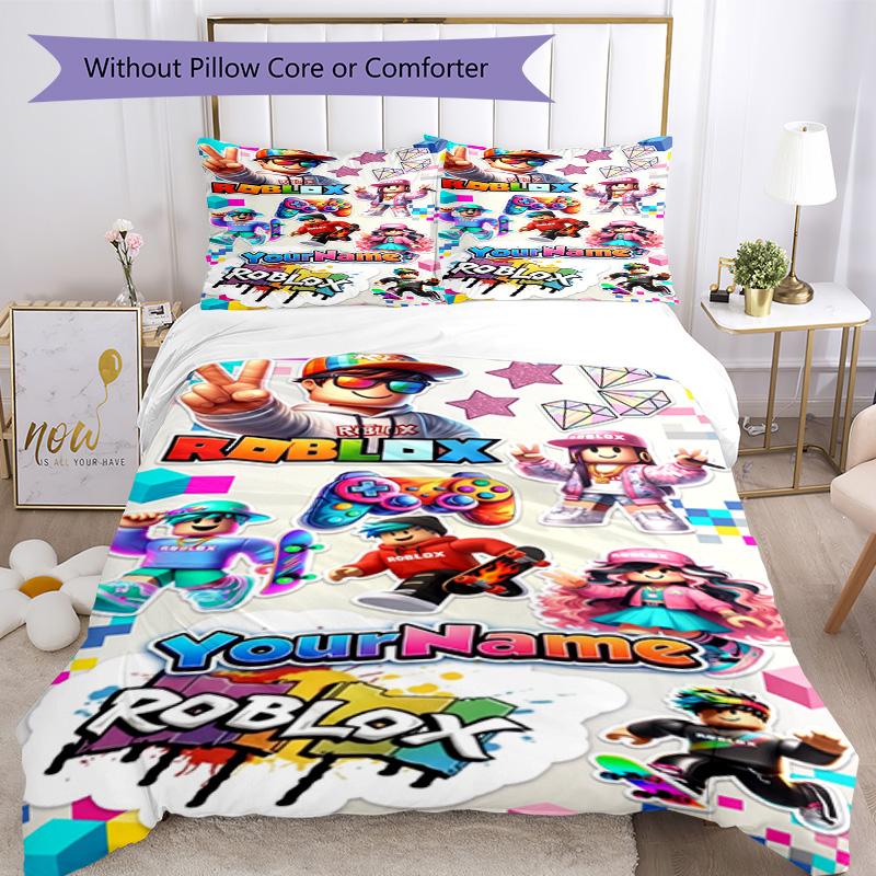 Roblox 315 Customize your name Bedding Set Breathable Duvet Cover with Pillowcases Home Decoration Birthday Gift