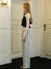 Muse By Rose Rienda Striped Wide Track Pants (Melange Grey)
