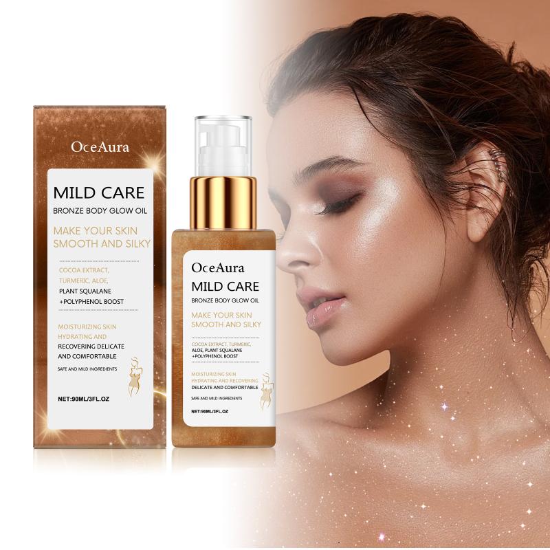 Body Shimmer Oil Bronze Body Shimmer Glow Waterproof Smooth Highlight Silky Not Clog Pore Brighten Makeup Shine For Party