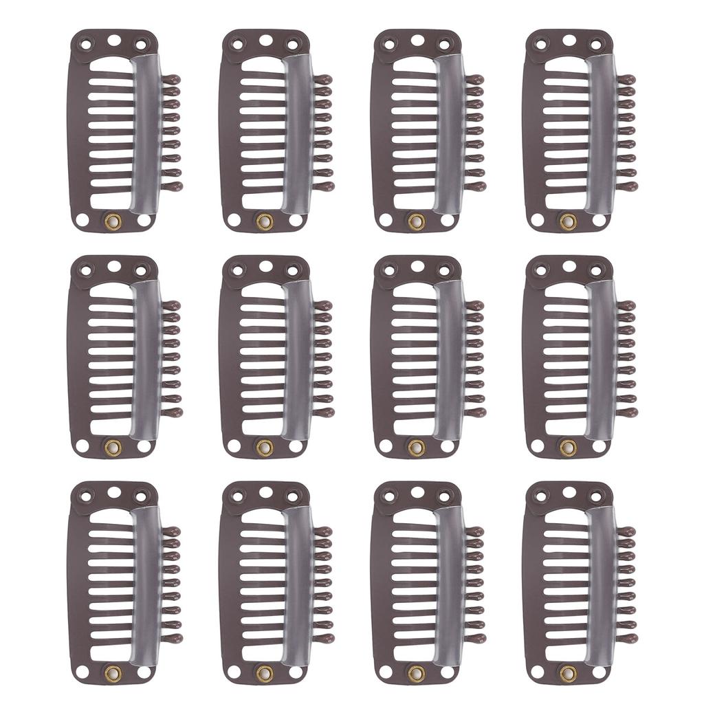 40pcs Hair Wig Clips Stainless Steel 9 Teeth Firmly Hold Hair Extension Hairpiece Clip 32mm