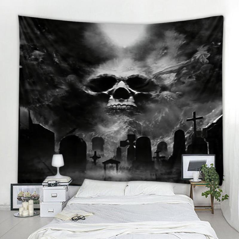 dark horror skeleton ghost background decoration tapestry curtain wall covering halloween