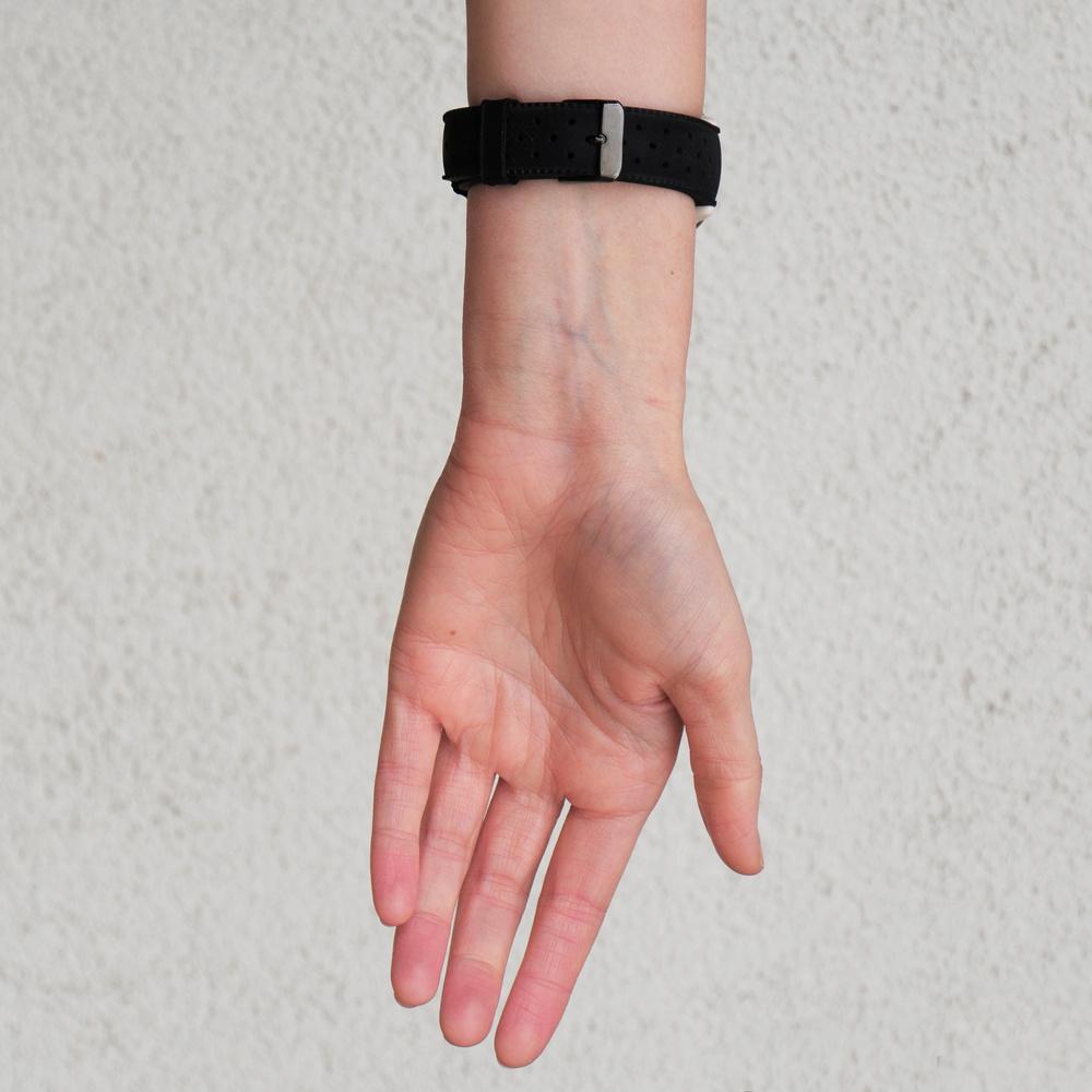 ERBORD Universal Silicone Strap 20mm, Tropic, Black / Black Buckle