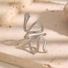 Gold-Plated Snake-Shaped Titanium Steel Adjustable Ring for Women - Retro, Colorfast, European & American Fashion.