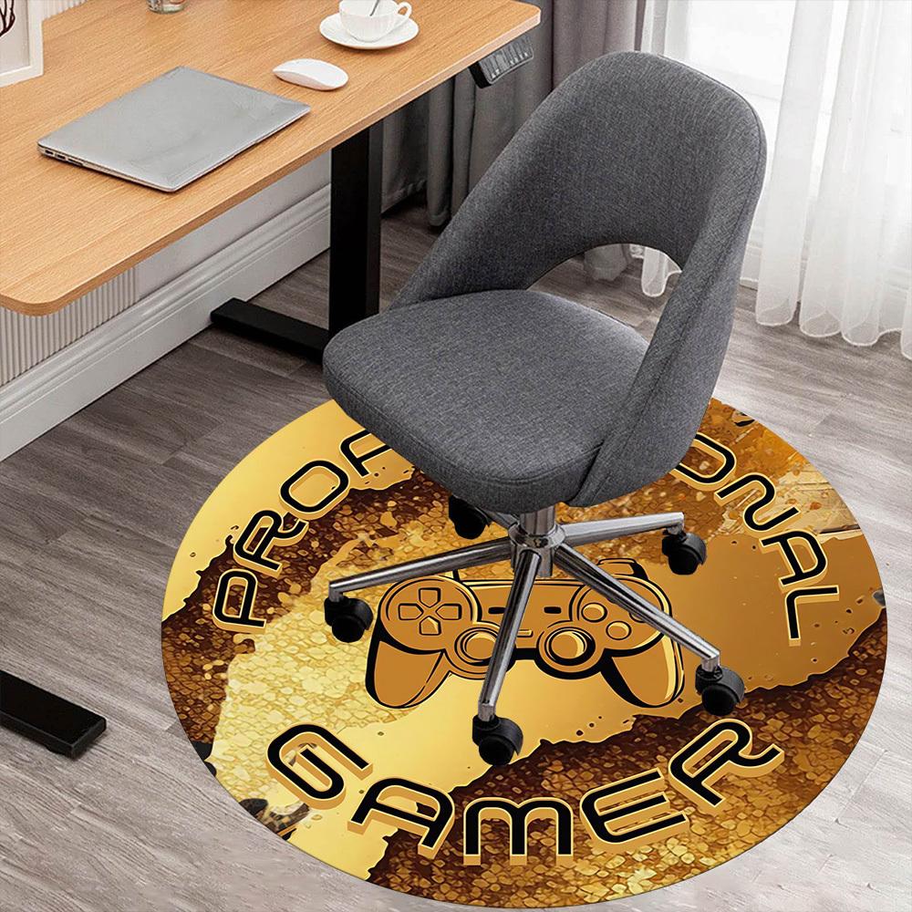 1pc Professional Gamer Round Chair mat Area Rug - Non-Slip, Floor Mat for Office, Bedroom, and Indoor Decor c1118141