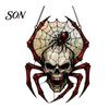 Durable Halloween Home Accessories Wind Chime Skull Spider Suncatcher, Double Side Printed Acrylic Window Retro Horror Party Supplies Ornament,