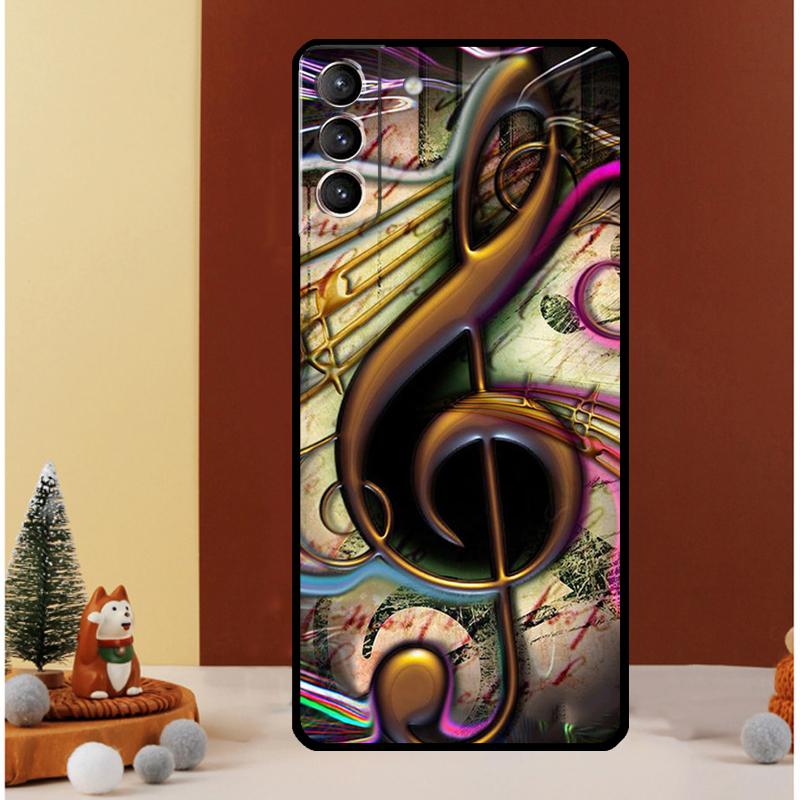 Treble Clef Music Note Case For Samsung Galaxy S25 S26 Ultra S21 S22 S20 S23 S24 Ultra S10 Plus S25 FE Cover Funda