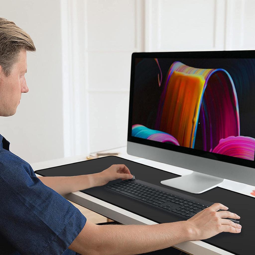 Pure Black Gaming Mouse Pad Anti Slip Rubber Mouse Pad Computer Gaming Desk Pad Wool Felt Laptop Desk Anti Slip Mouse Pad