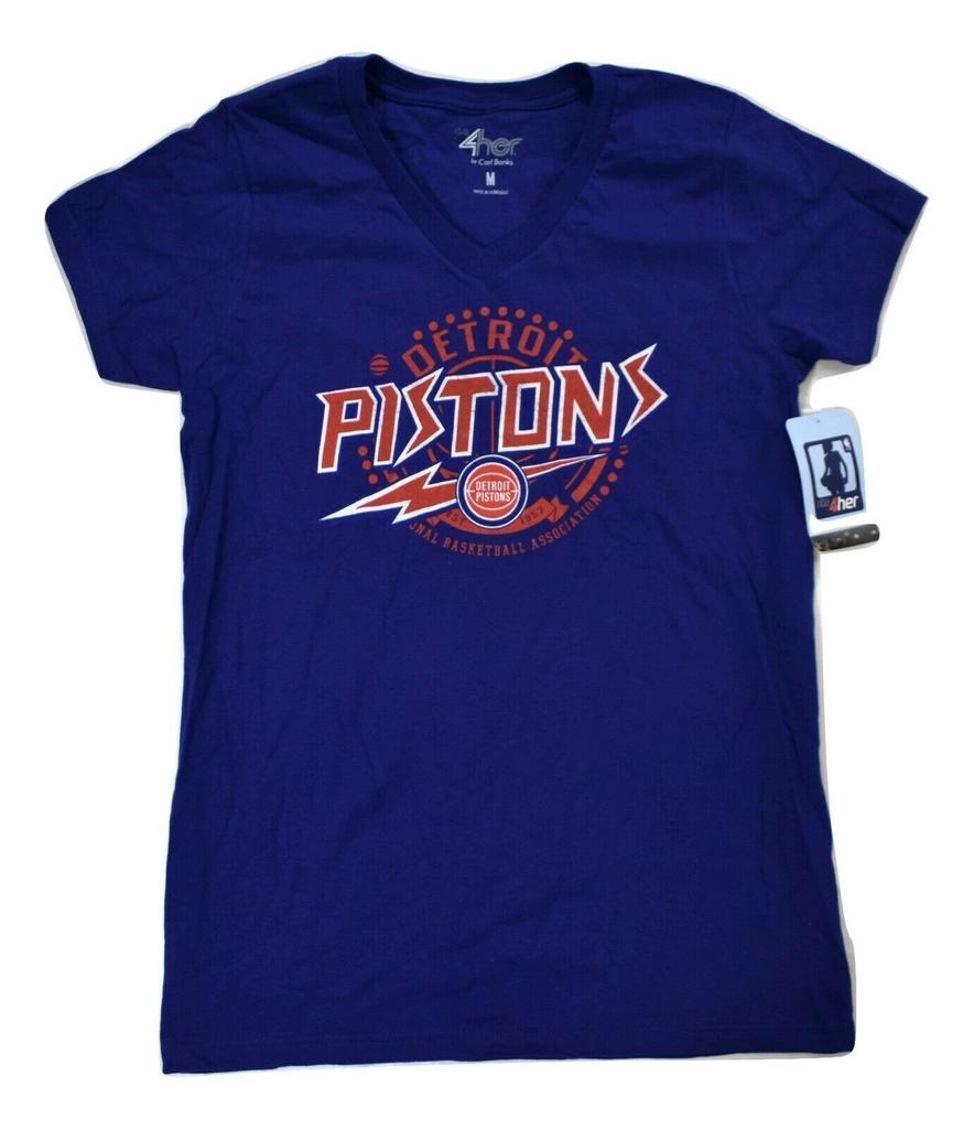 GIII 4 Her Womens NBA Detroit Pistons Basketball Blue Shirt NWT M, XL