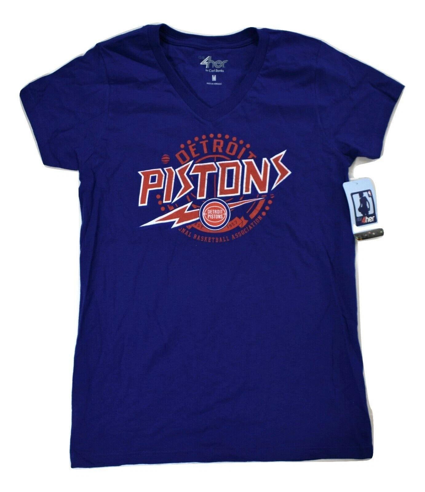 GIII 4 Her Womens NBA Detroit Pistons Basketball Blue Shirt NWT M, XL S