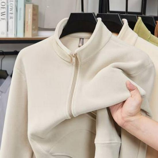 2025 Men's Winter Fleece Stand Collar Zip-Up Hoodie Jacket