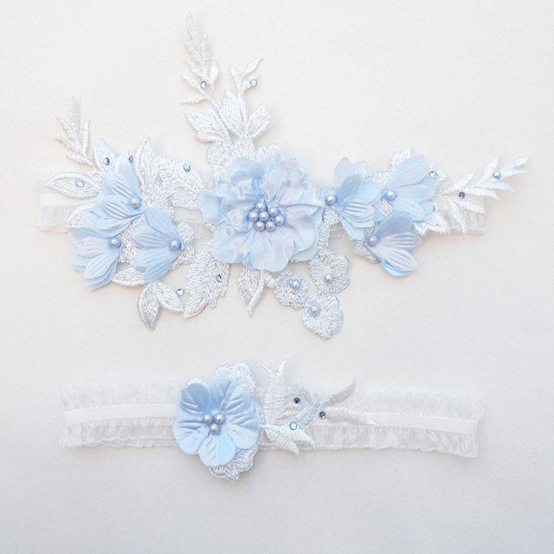 SLBRIDAL Sexy Spitze Blume Kristall Strass Perlen Braut Strumpfbänder Hochzeit Oberschenkel Bein Strumpfband Ring Für Frauen/Weiblich/Braut