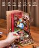 ROBOTIME 3D Puzzle Book Nook Kit, 3D Wood Puzzle, Miniature House, Dollhouse, Miniature Kit, Wooden Handmade Craft, Book Stand, Assembled Bookshelf