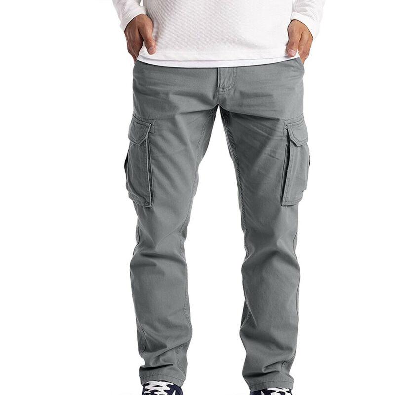 Buy Solid Color Men Big Pocket Cargo 
