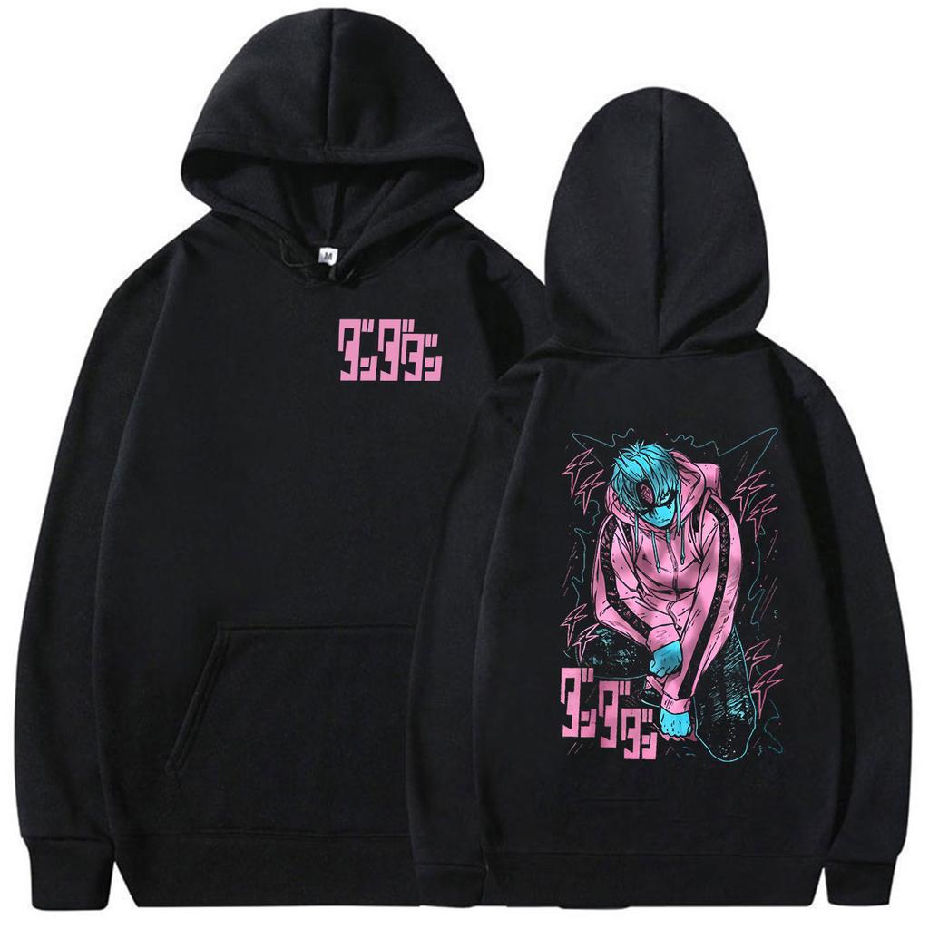 Japanese Anime DANDADAN Jiji X Evil Eye Hoodie Unisex Clothing Fashion Pullover Sweatshirt Vintage Long Sleeve Fleece Hooded